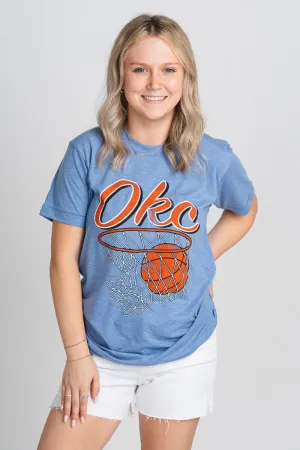 OKC basketball nothing but net t-shirt blue