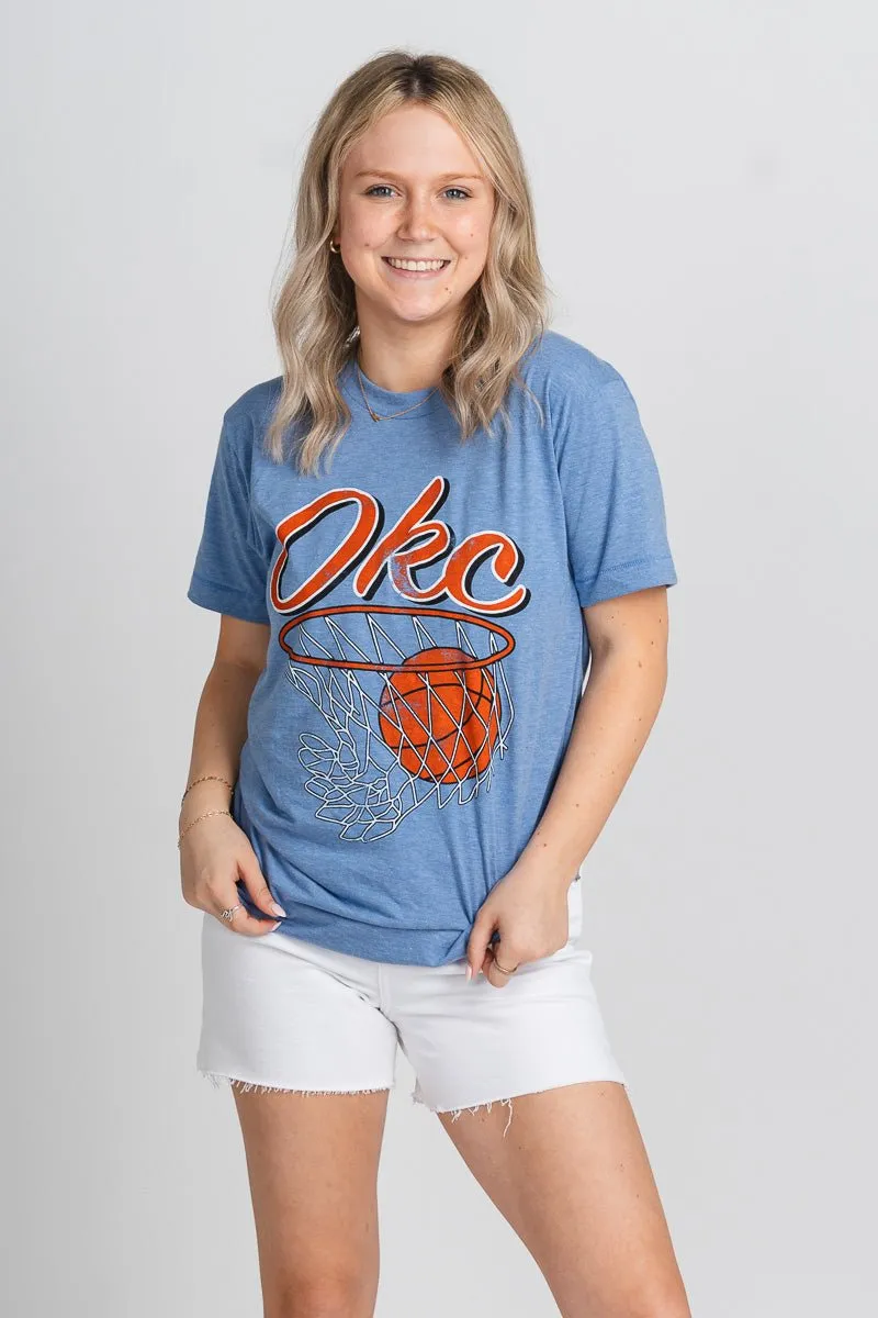 OKC basketball nothing but net t-shirt blue