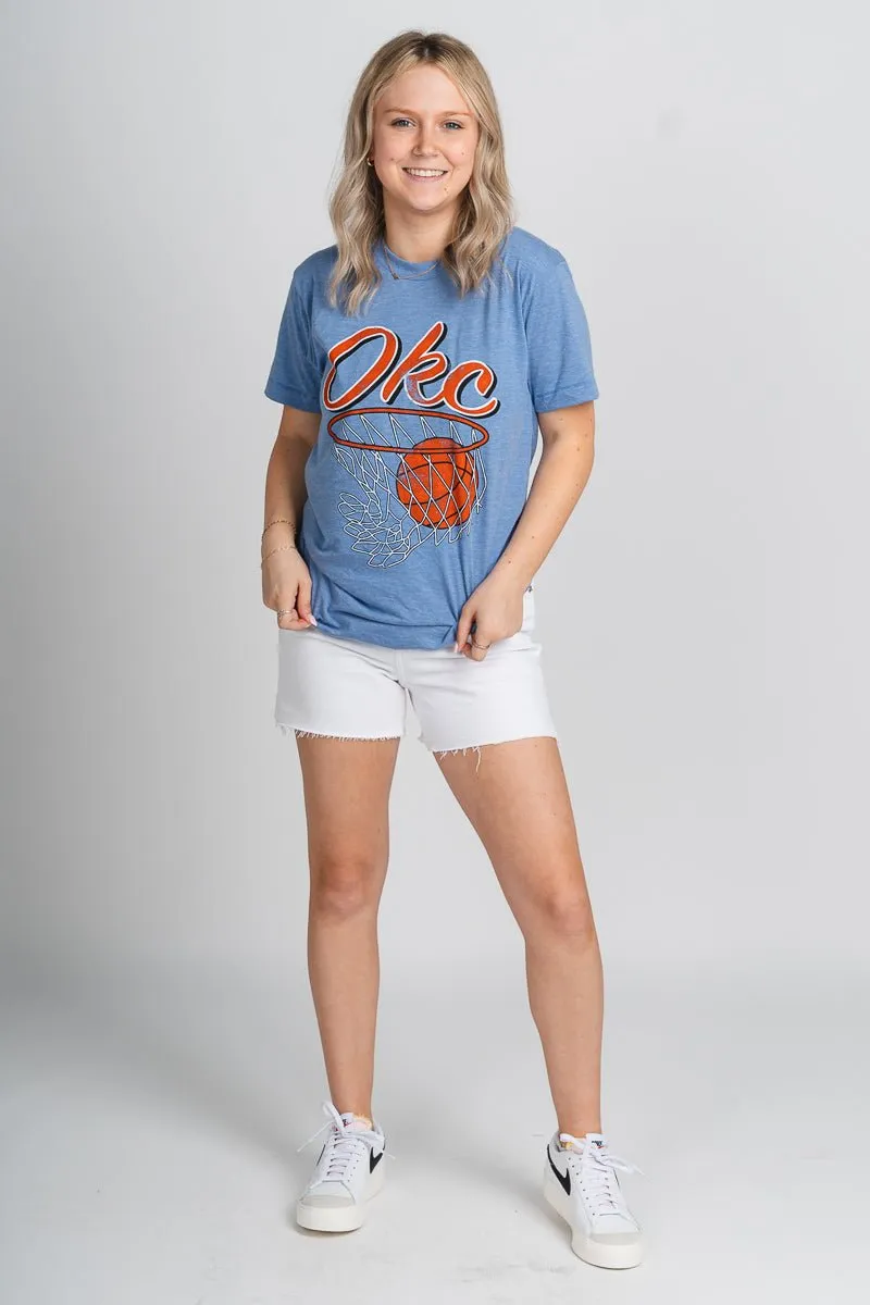 OKC basketball nothing but net t-shirt blue