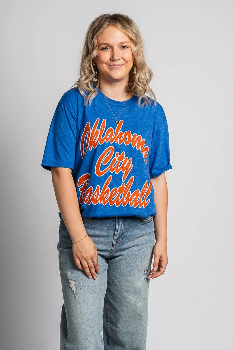OKC basketball script unisex t-shirt royal