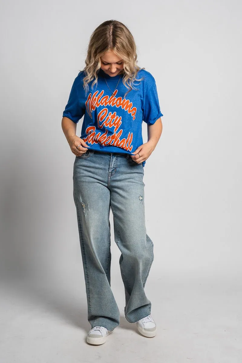 OKC basketball script unisex t-shirt royal