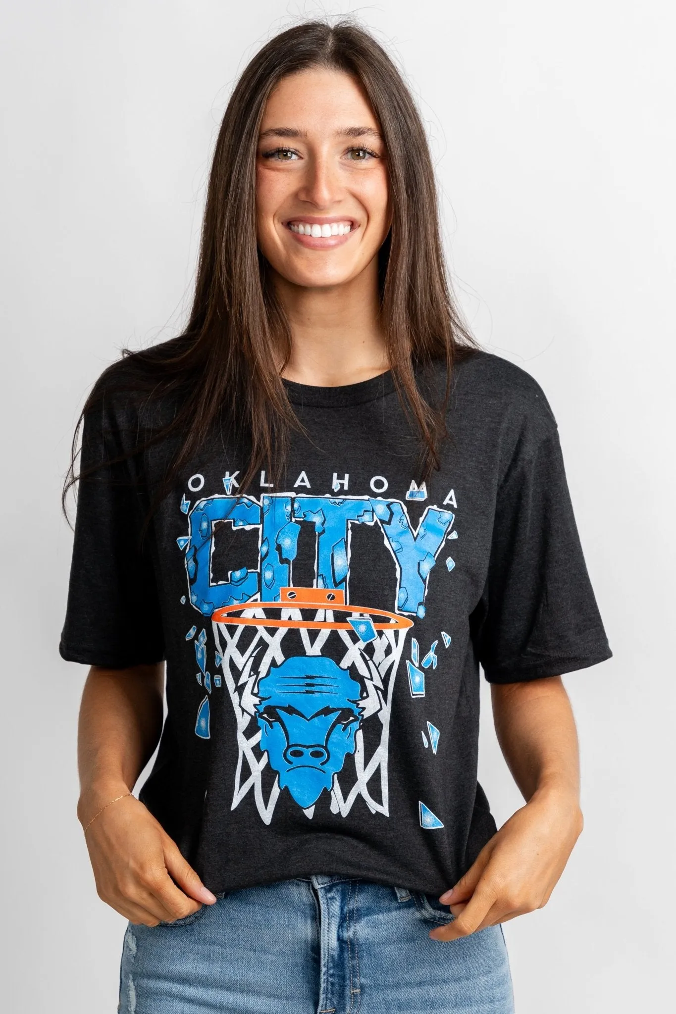 OKC broken glass bison unisex t-shirt black