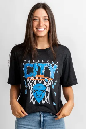 OKC broken glass bison unisex t-shirt black
