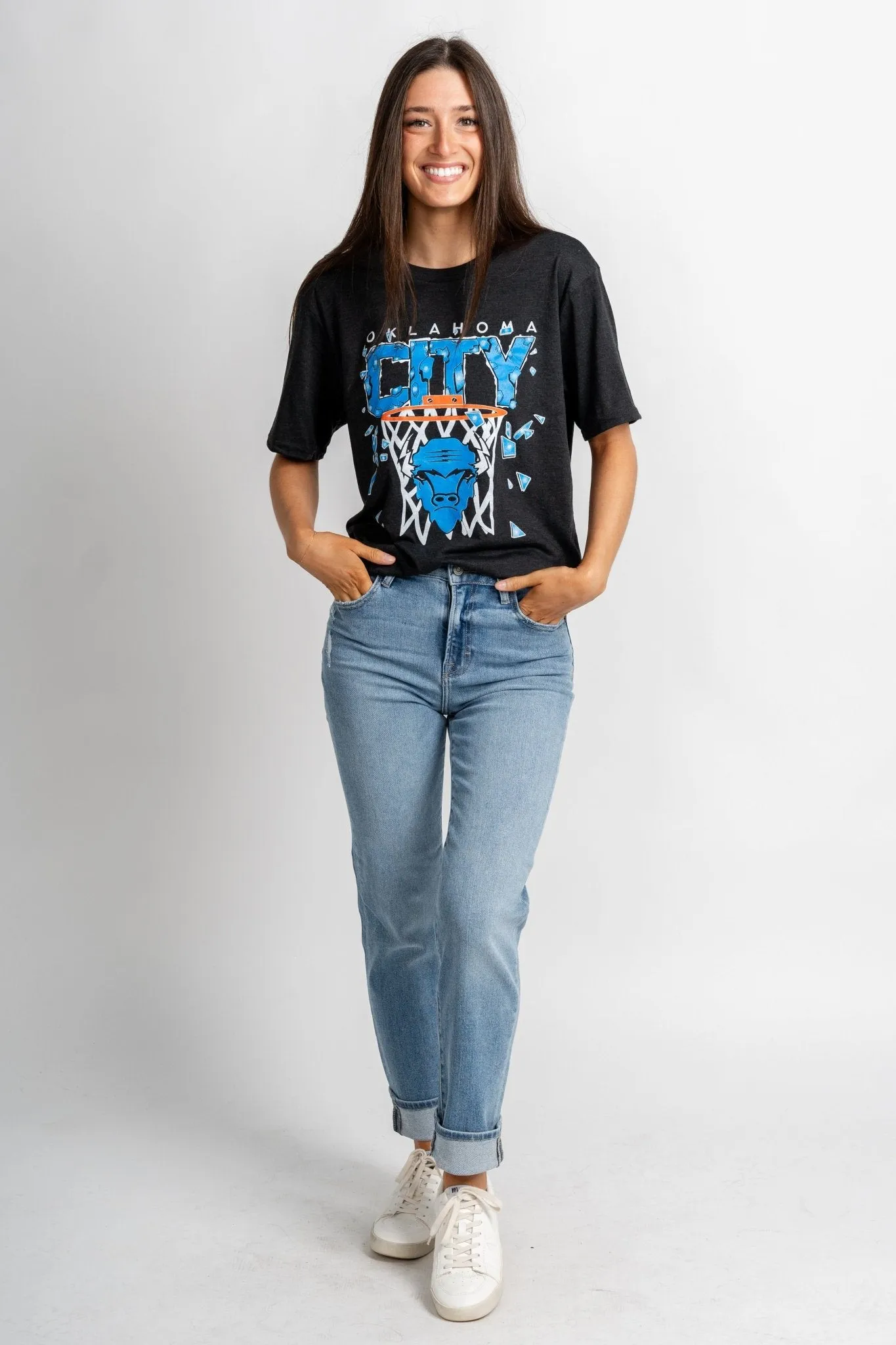 OKC broken glass bison unisex t-shirt black