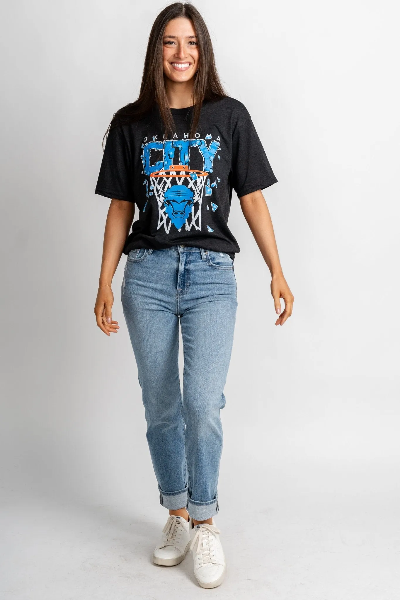 OKC broken glass bison unisex t-shirt black