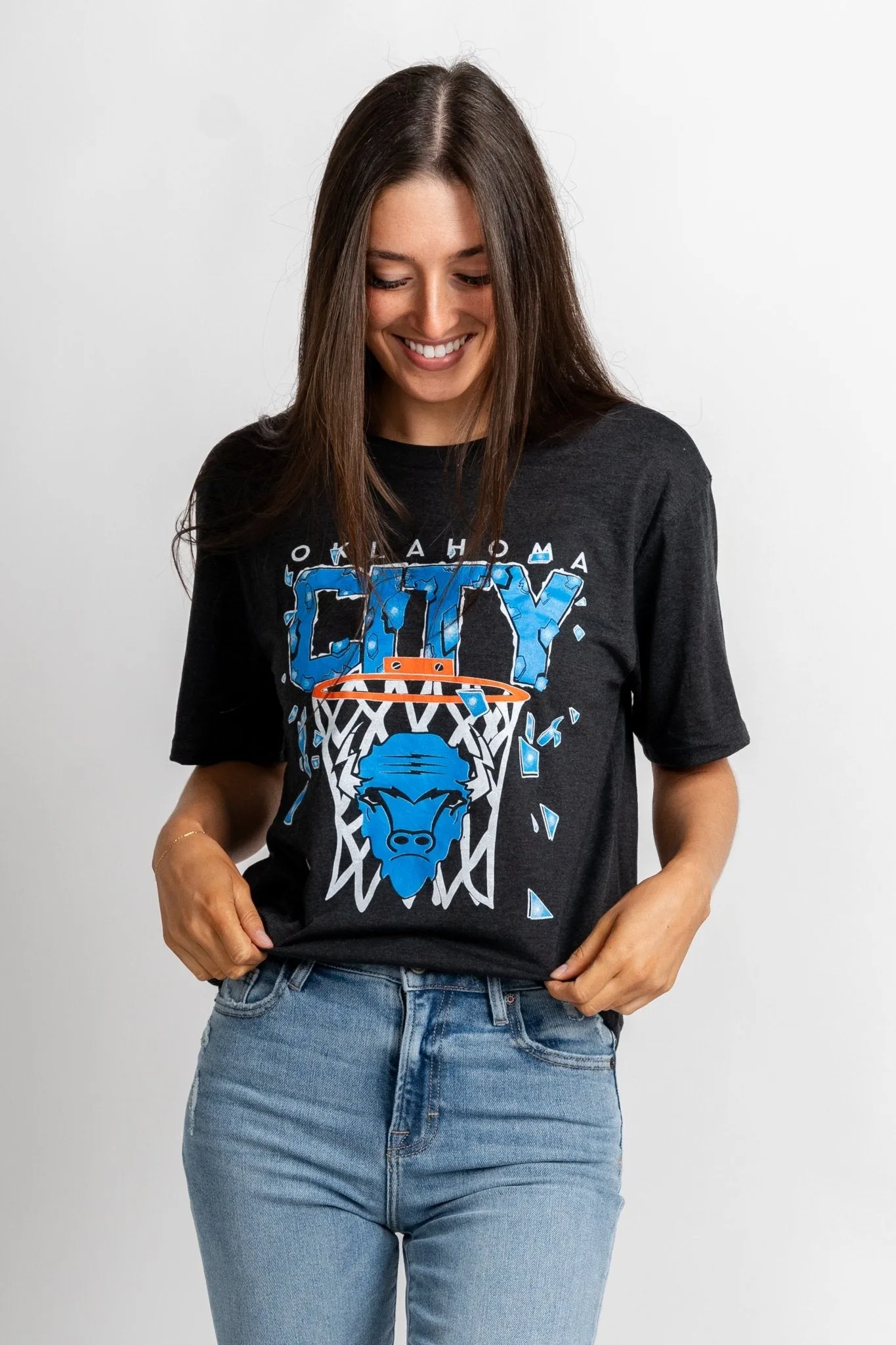 OKC broken glass bison unisex t-shirt black