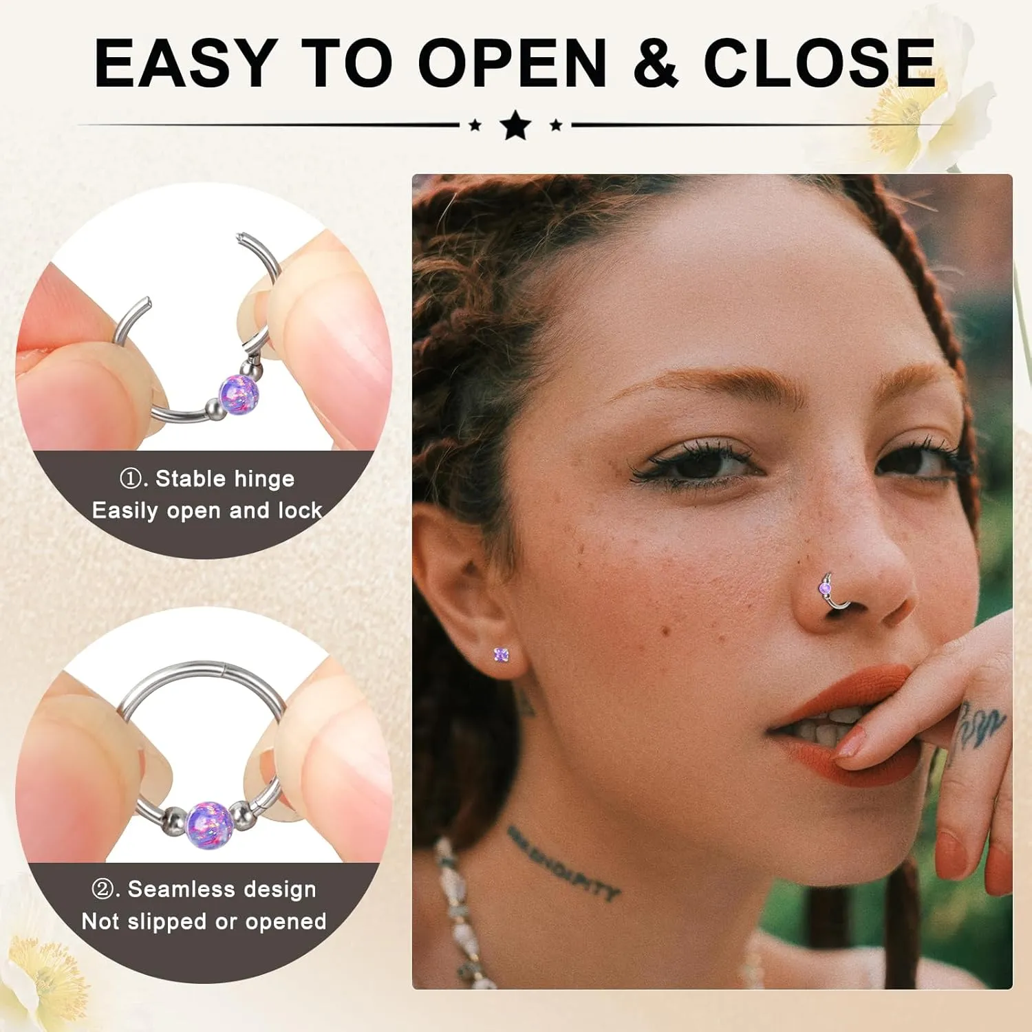ONESING 5Pcs Nose Rings for Women, 20G Nose Rings Studs and 18G Nose Hoops Hypoallergenic Stainless Steel Nose Piercings Jewelry Silver Nose Jewelry Septum Helix Cartilage Lip Body Piercings for Women Men