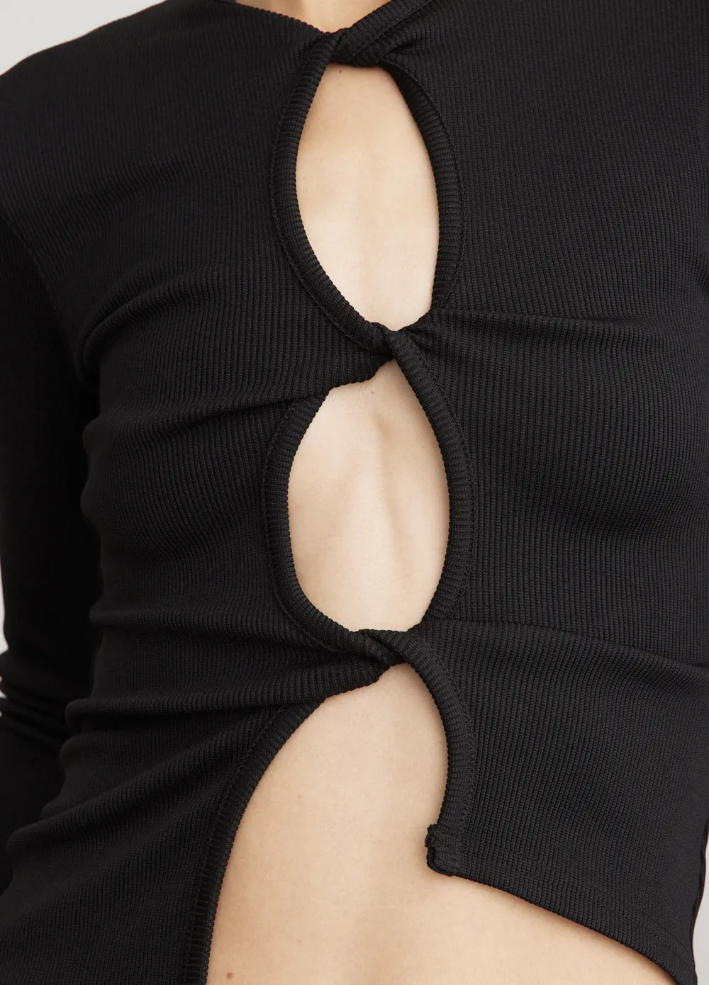 Open Twist Long Sleeve Top