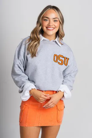 OSU Cowboys chenille sweatshirt grey