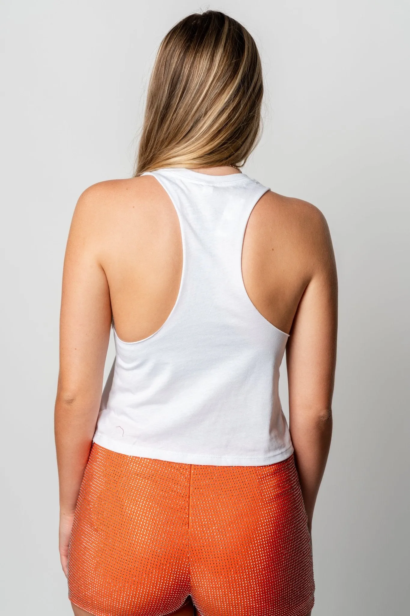 OSU Pistols Firing Barcelony crop tank top white