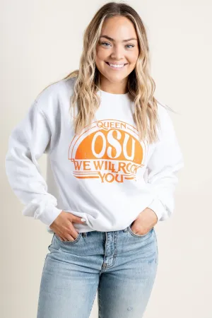 OSU Queen we will rock you sweatshirt white