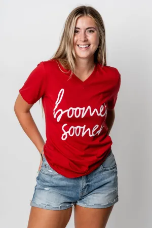 OU Boomer Sooner Barcelony v-neck t-shirt cardinal