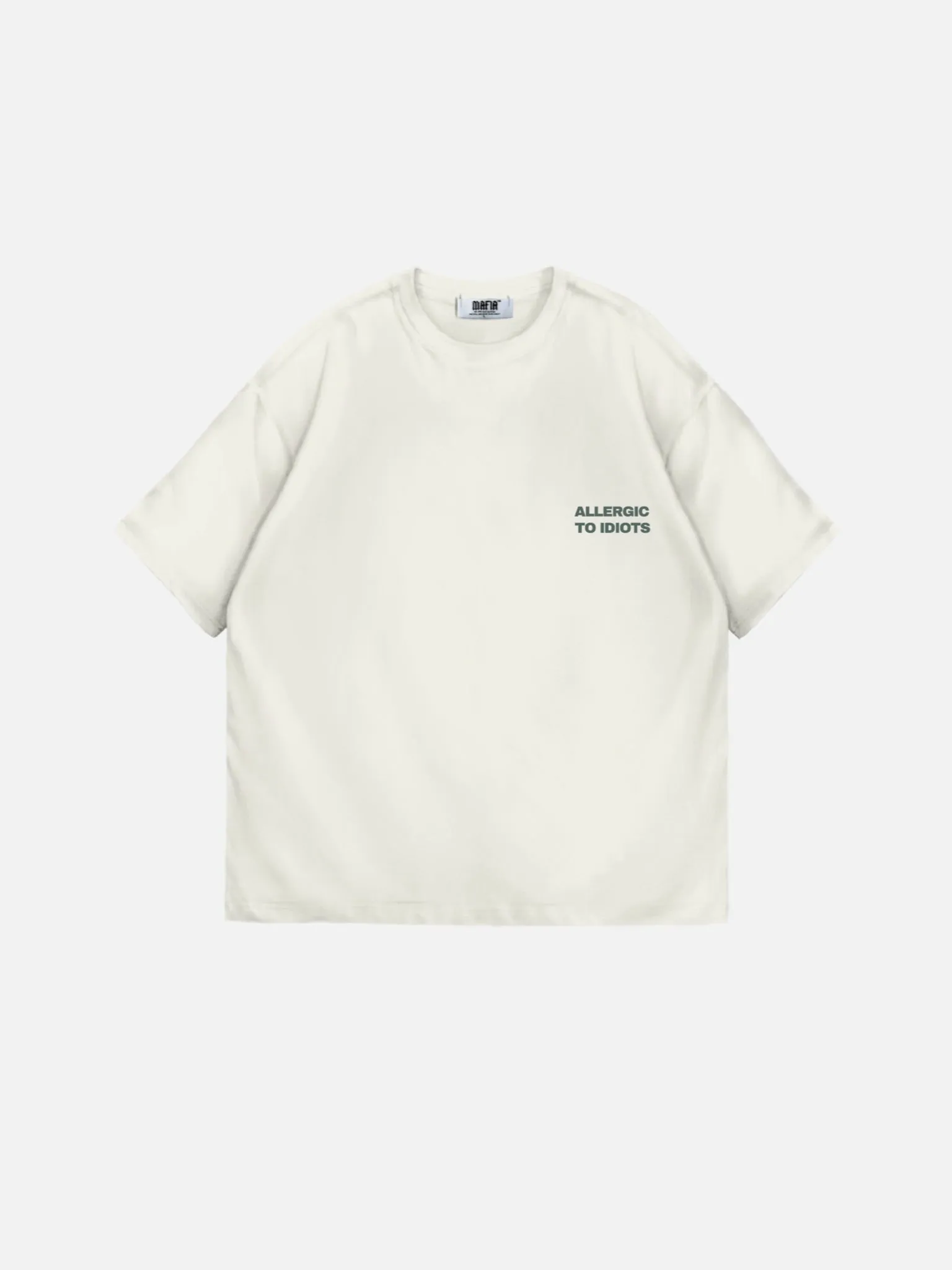 Oversize Statement T-shirt - White Onyx and Green