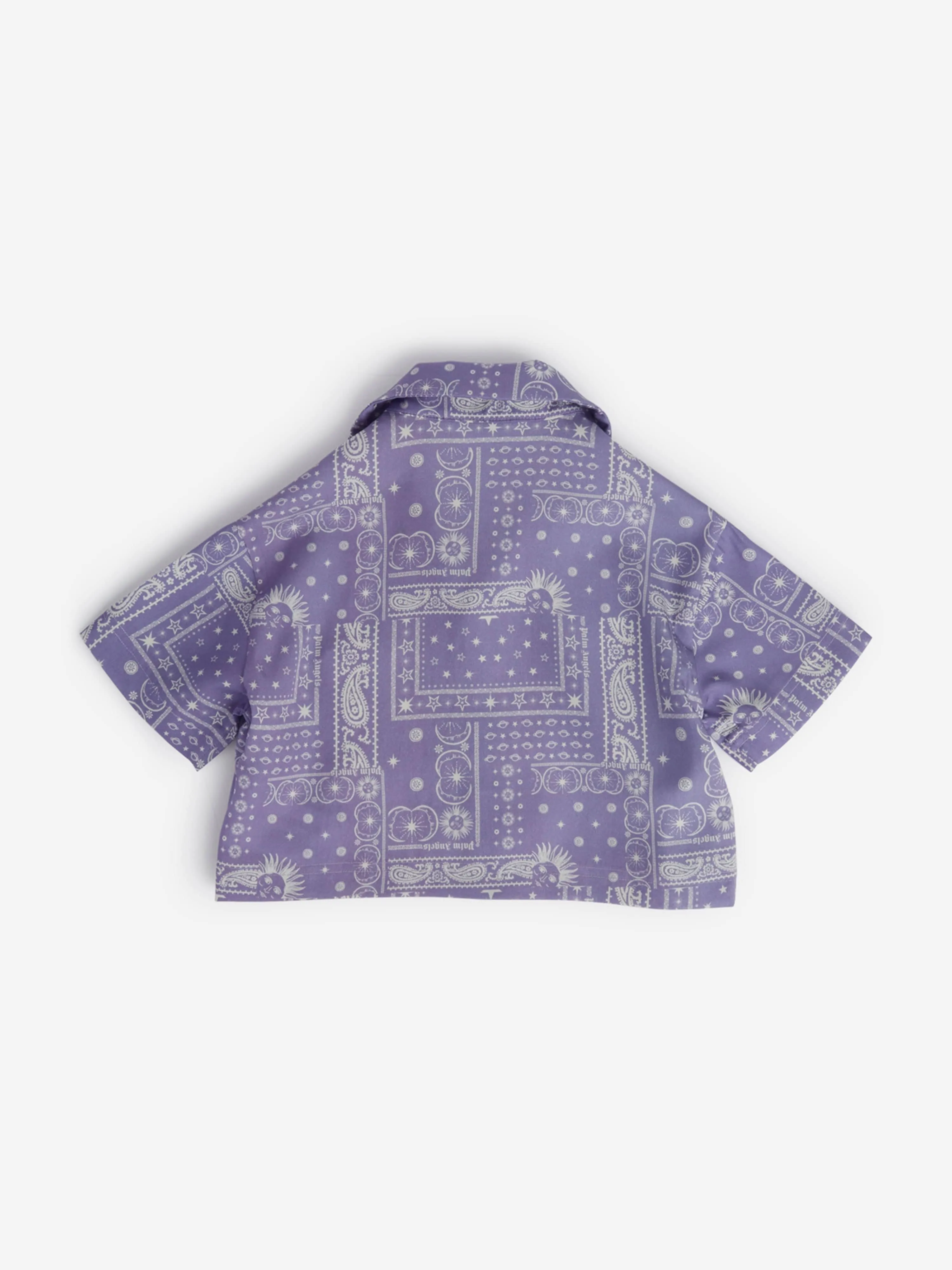 Palm Angels Girls Astro Paisley Print Shirt in Purple