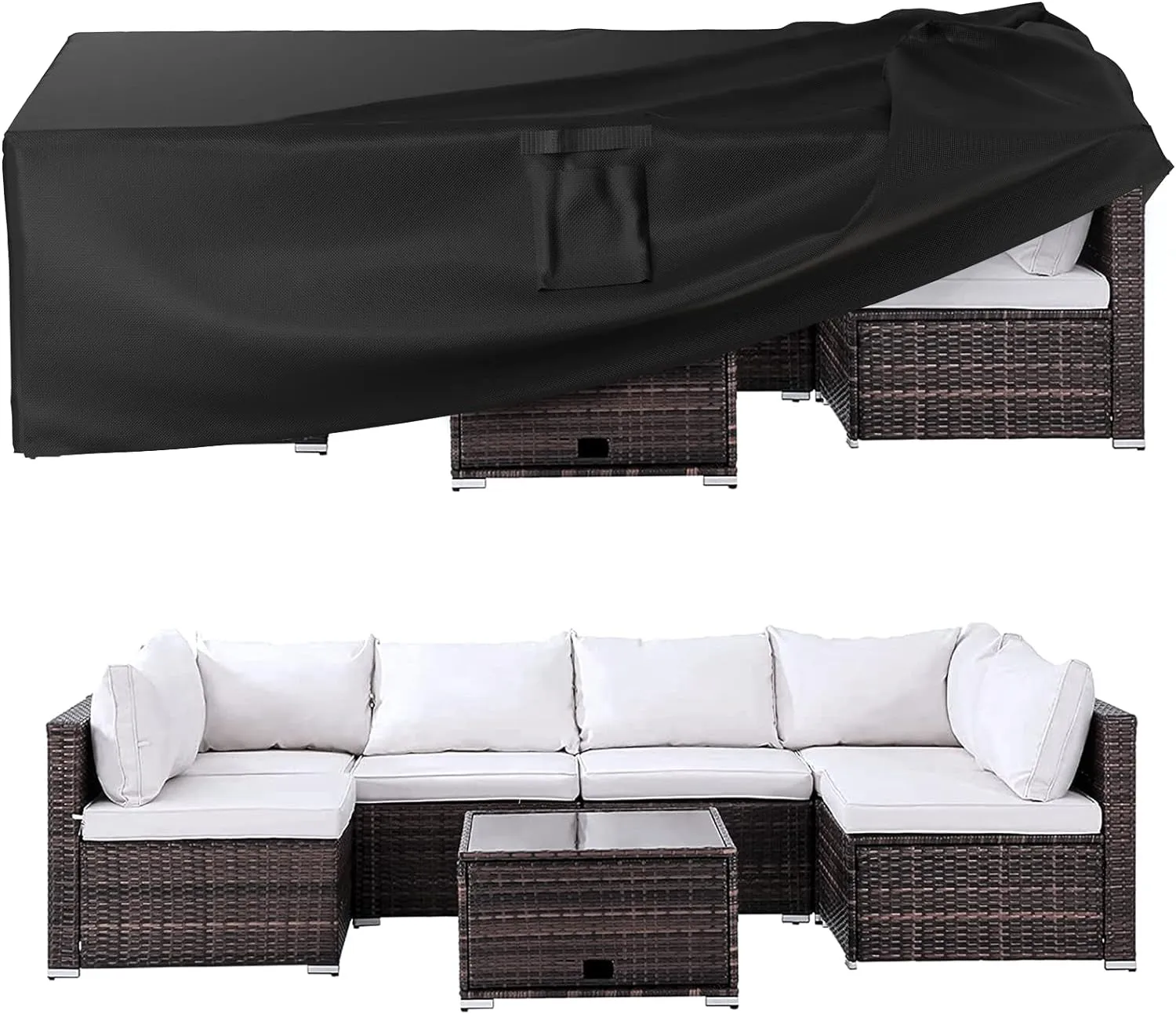 Patio Furniture Covers, Outdoor Furniture Cover Waterproof, General Purpose, outside Table and Chair Covers, Heavy Duty 600D (108 Inch L X 82 Inch W X 27.9 Inch H)
