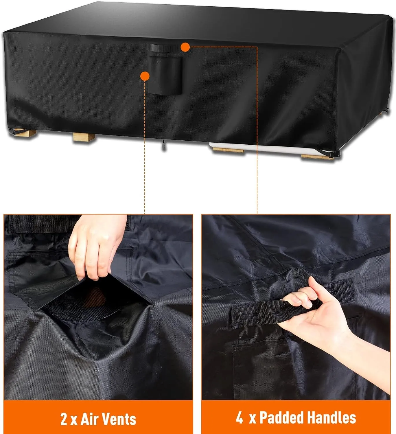 Patio Furniture Covers, Outdoor Furniture Cover Waterproof, General Purpose, outside Table and Chair Covers, Heavy Duty 600D (108 Inch L X 82 Inch W X 27.9 Inch H)