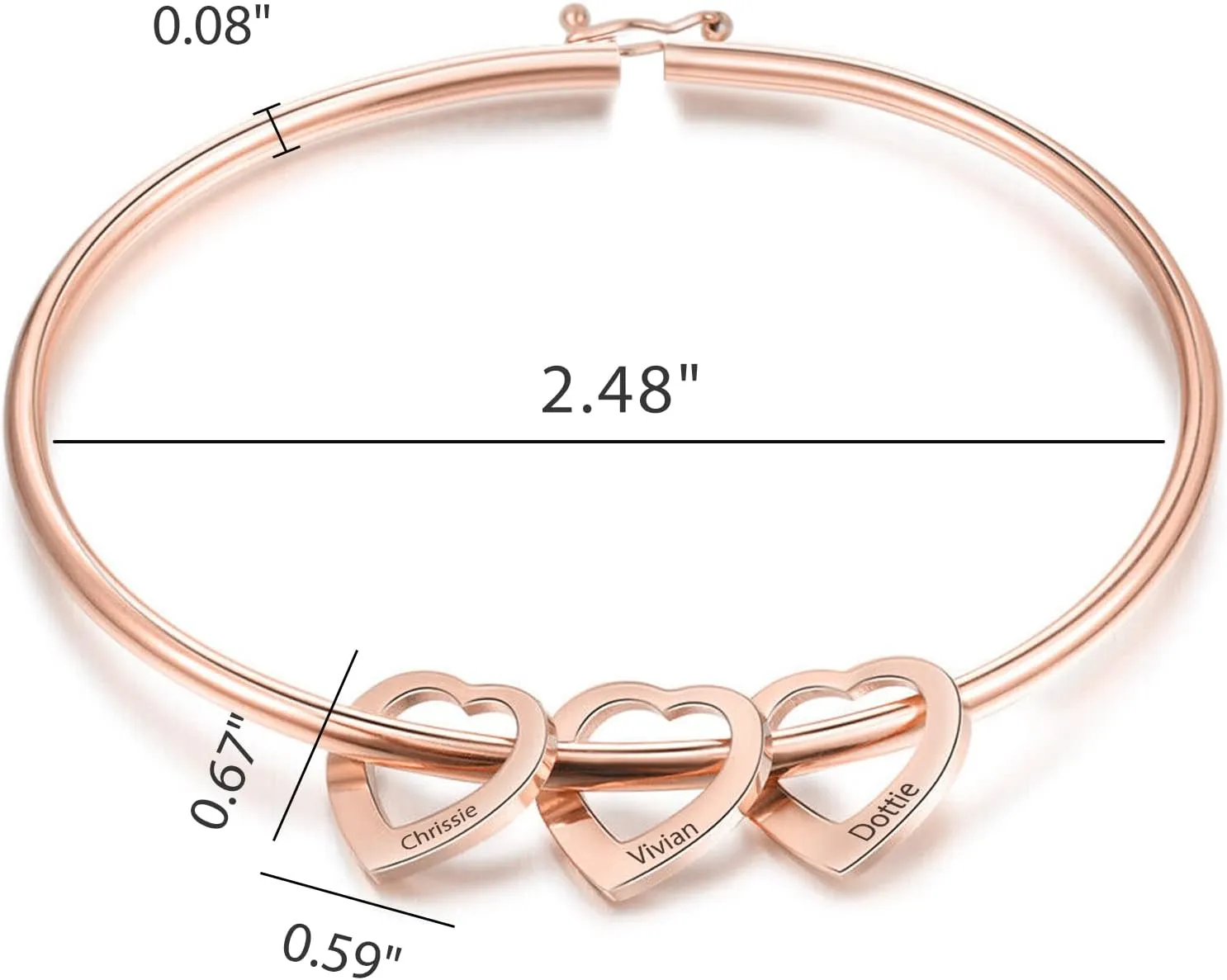 Personalized Mothers Day Gifts for Mom Grandma Custom Heart Charm Bracelets for Women Engraved Mom Bracelet with Kids Name Handmade Name Bracelet Personalized Jewelry for Mom Birthday Gifts