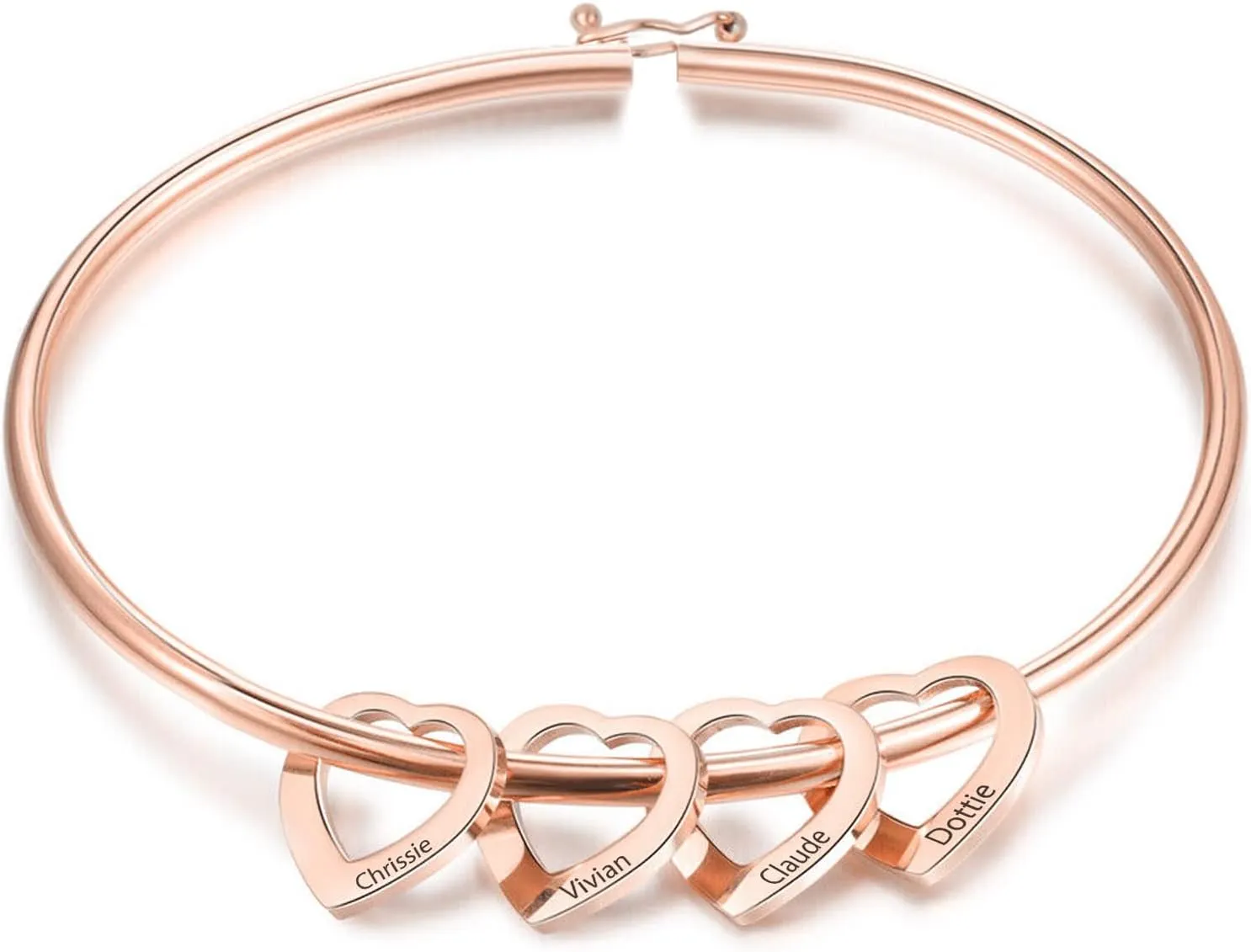 Personalized Mothers Day Gifts for Mom Grandma Custom Heart Charm Bracelets for Women Engraved Mom Bracelet with Kids Name Handmade Name Bracelet Personalized Jewelry for Mom Birthday Gifts