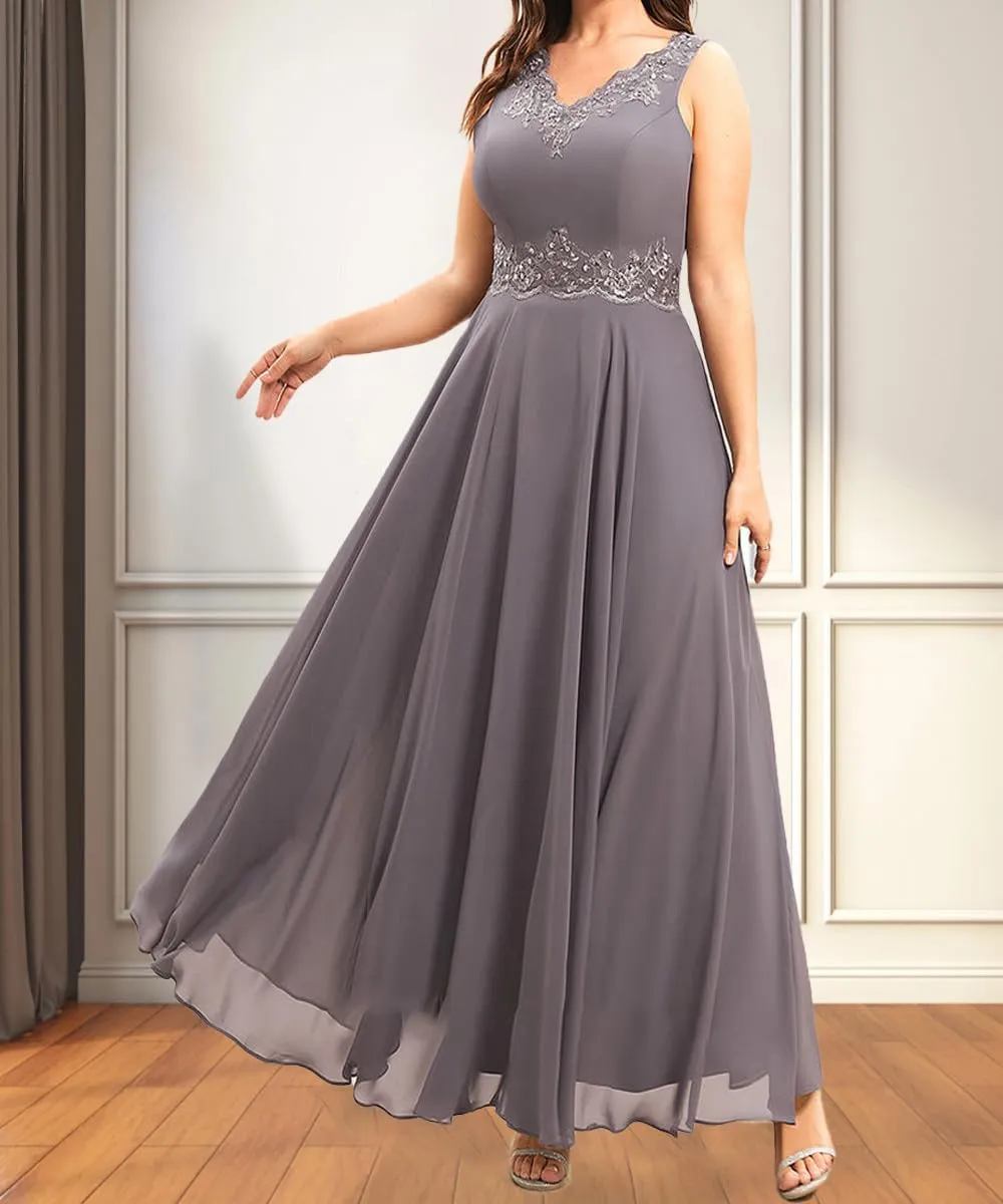 Plus Size Mother of The Bride Dresses for Wedding 2 Pieces Chiffon Ruffled Formal Dress with Jacket YB40