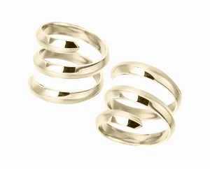Promise ring for couples by Majade. Gold dipped 925 sterling silver ring, his and her ring. Handmade matching promise ring, minimalist curved wide band. Unique wrapped couples ring set