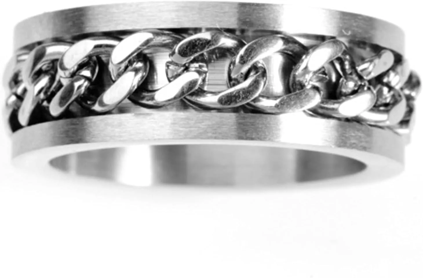 Promise Rings for Couples Silver Ring Chain, Stainless Steel Couple Rings