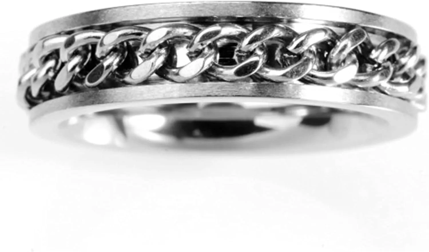 Promise Rings for Couples Silver Ring Chain, Stainless Steel Couple Rings