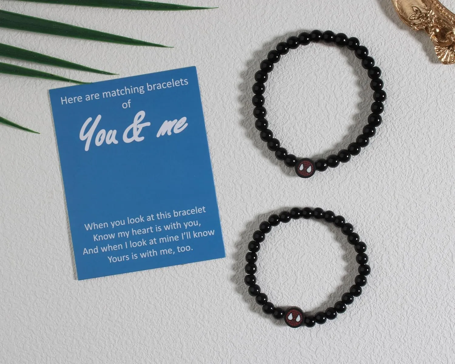 QqzsJewls You and Me Bracelets Set Superhero Matching Bracelets for Mom Dad Daughter Son Aunt Niece Nephew Birthday Christmas School Gifts