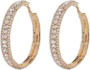 Rhinestone Hoop Earrings Large Hoop Earrings with Rhinestone Crystal Hoop Earrings Earrings on Party or Daily Wear for Women