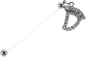 Rhinestone Pregnancy Belly Button Ring Flexible Stainless Steel Navel Piercing Jewelry for Comfortable Maternity Wear Chic Accessory for Expecting Mothers
