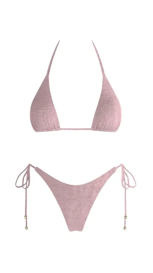 Ripple Triangle Bikini Top Ash Pink