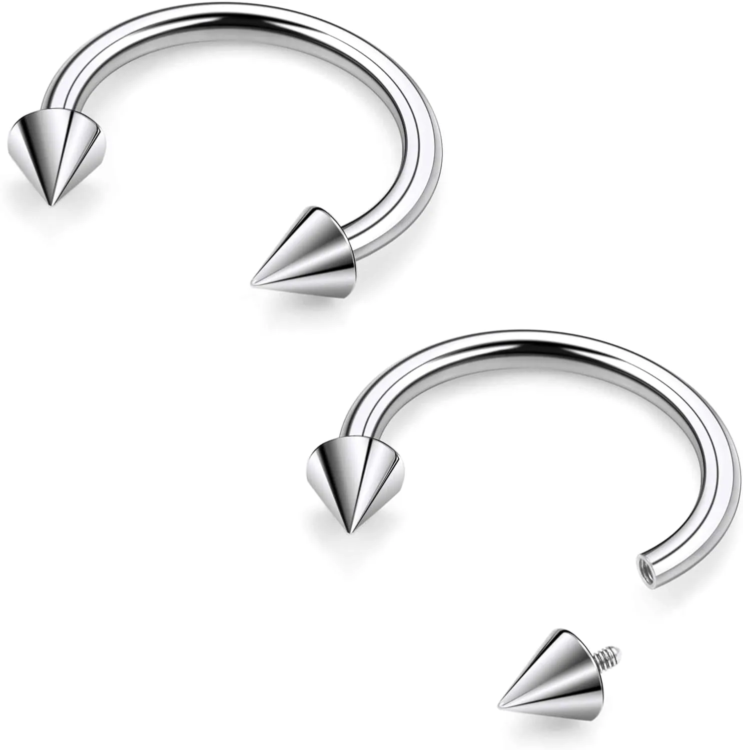 Ruifan 20G 18G 16G 14G 12G 8G 6G 4G 2G Horseshoe Nose Ring Titanium Septum Rings Piercing Jewelry Internally Threaded Gauges Cartilage Conch Helix Rook Lip Tragus Earring Hoop Eyebrow For Women Men