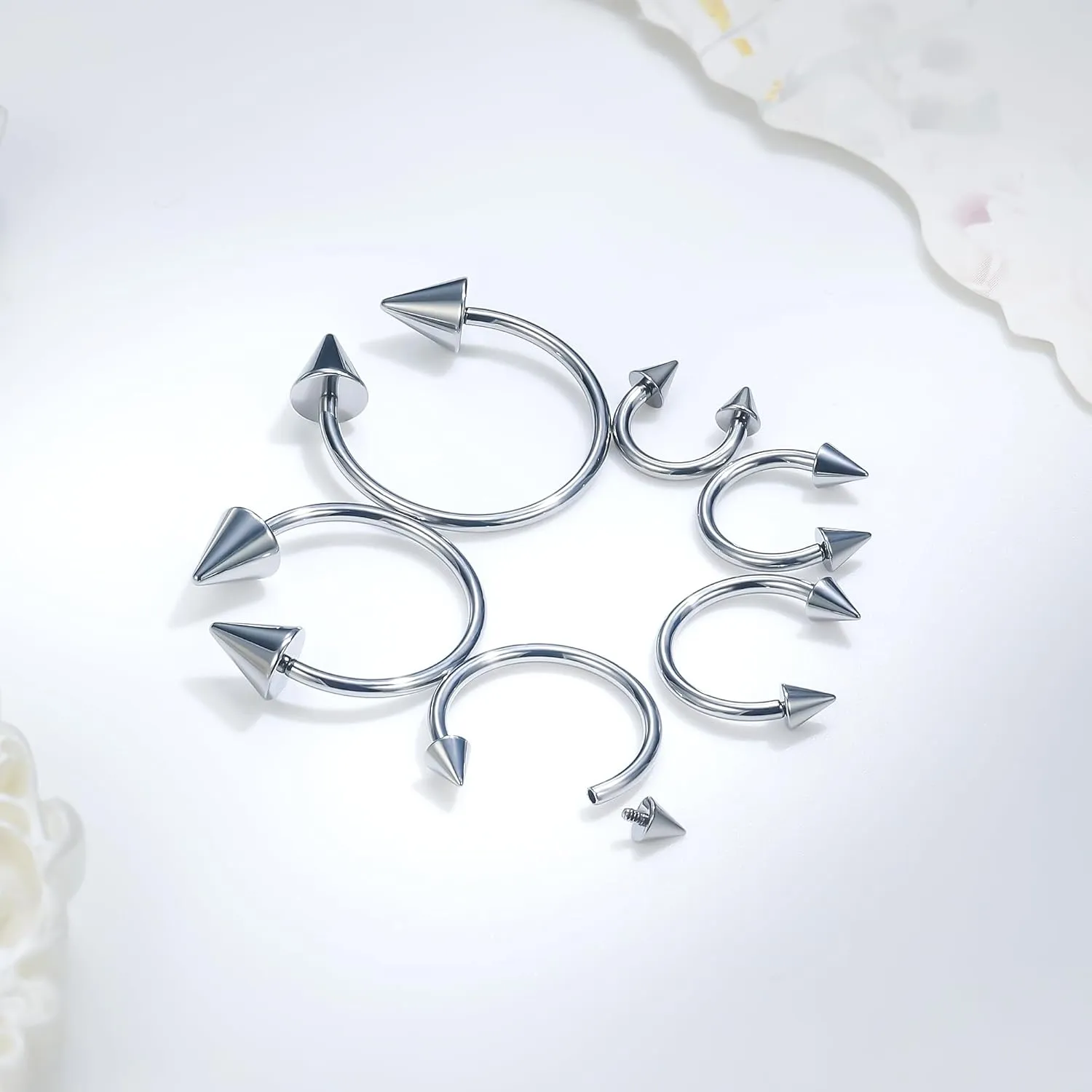 Ruifan 20G 18G 16G 14G 12G 8G 6G 4G 2G Horseshoe Nose Ring Titanium Septum Rings Piercing Jewelry Internally Threaded Gauges Cartilage Conch Helix Rook Lip Tragus Earring Hoop Eyebrow For Women Men