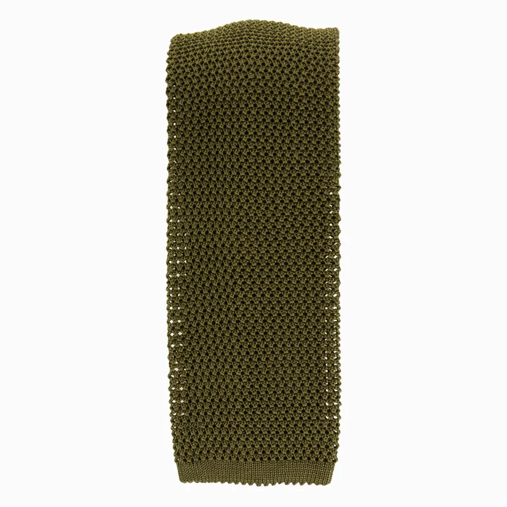 Sage Grenadine Knit Silk Tie