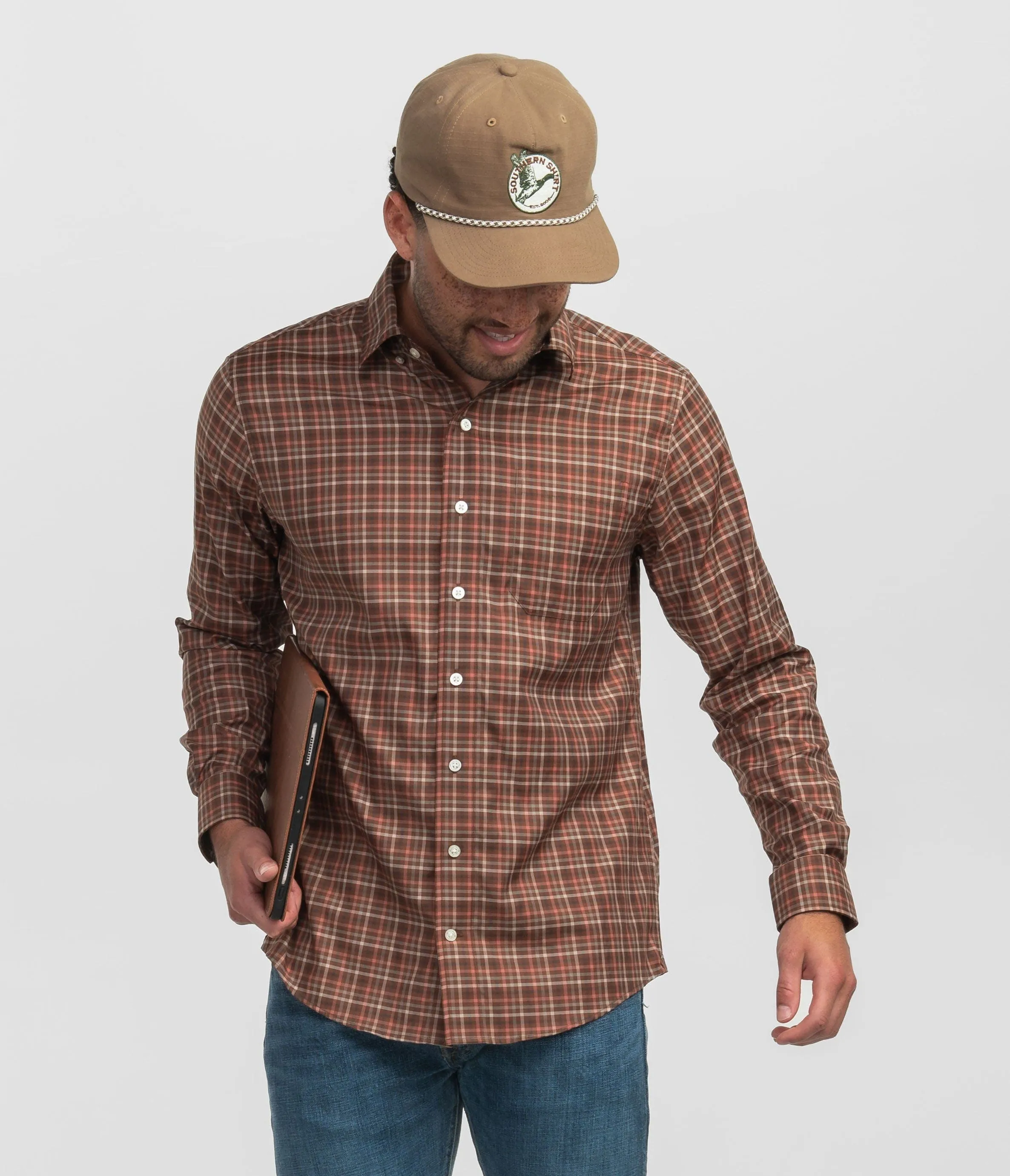 Samford Check LS - Hazelnut