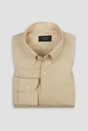 Sand Beige Italian Linen Shirt
