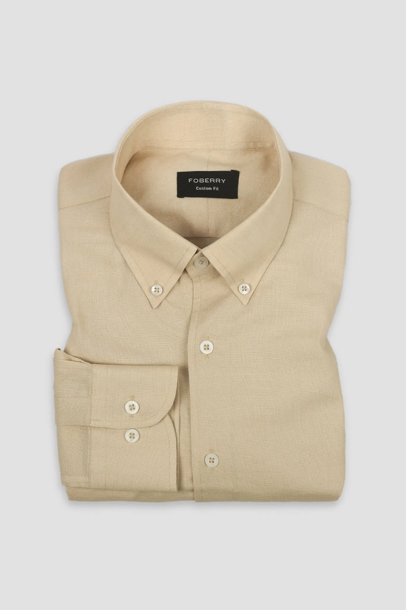 Sand Beige Italian Linen Shirt