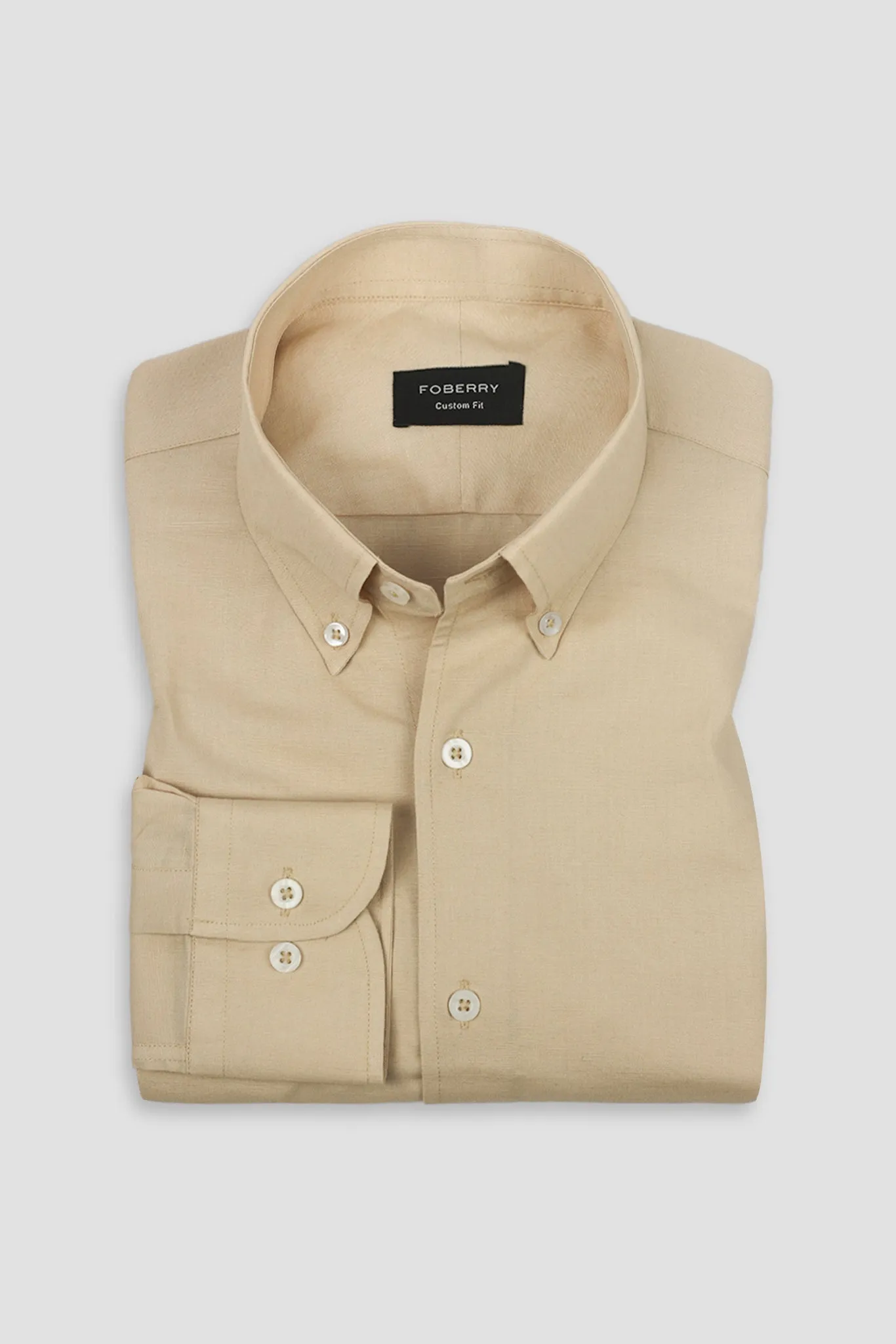 Sand Beige Italian Linen Shirt