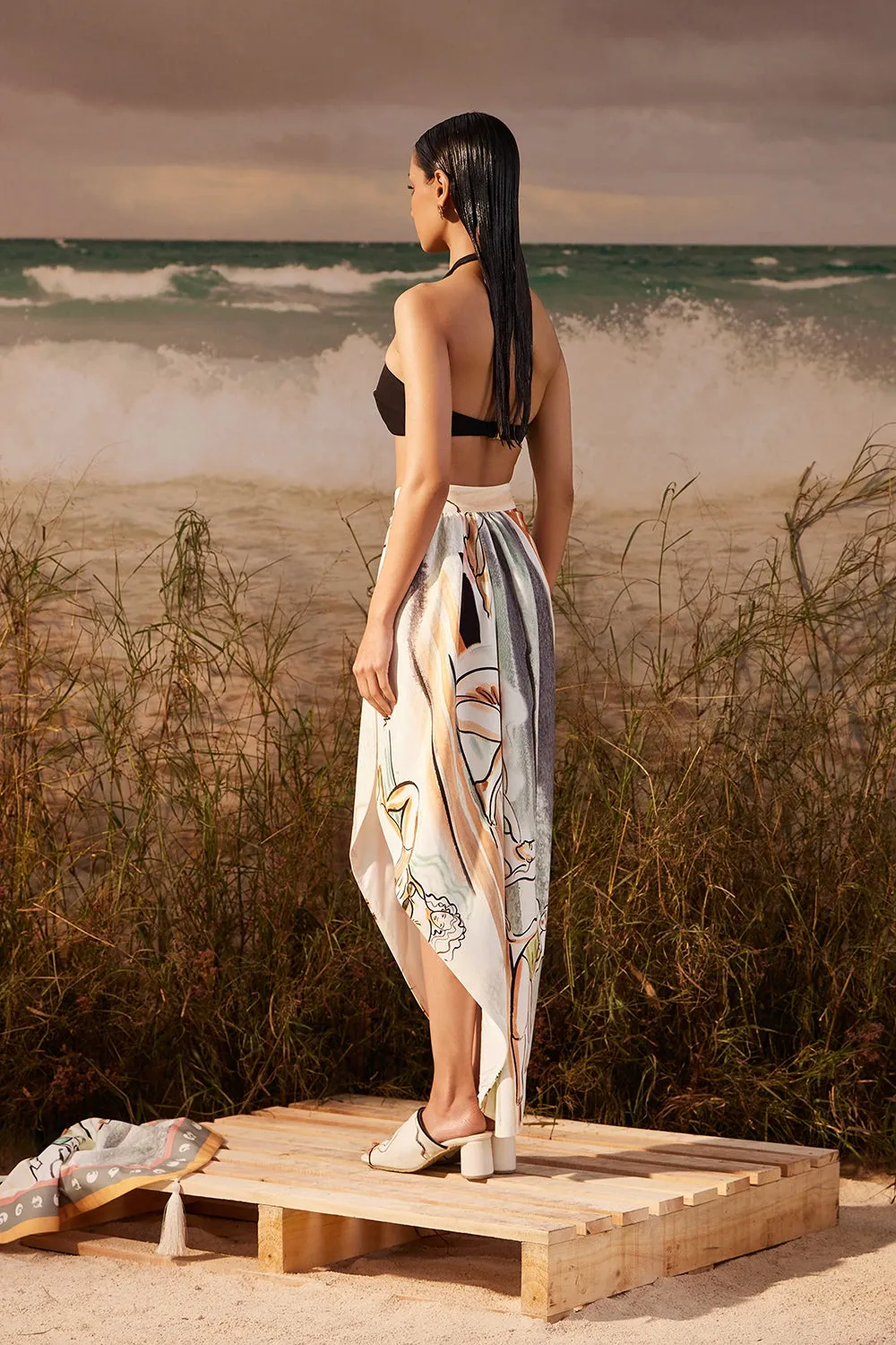 Saun Draped Asymmetrical Skirt