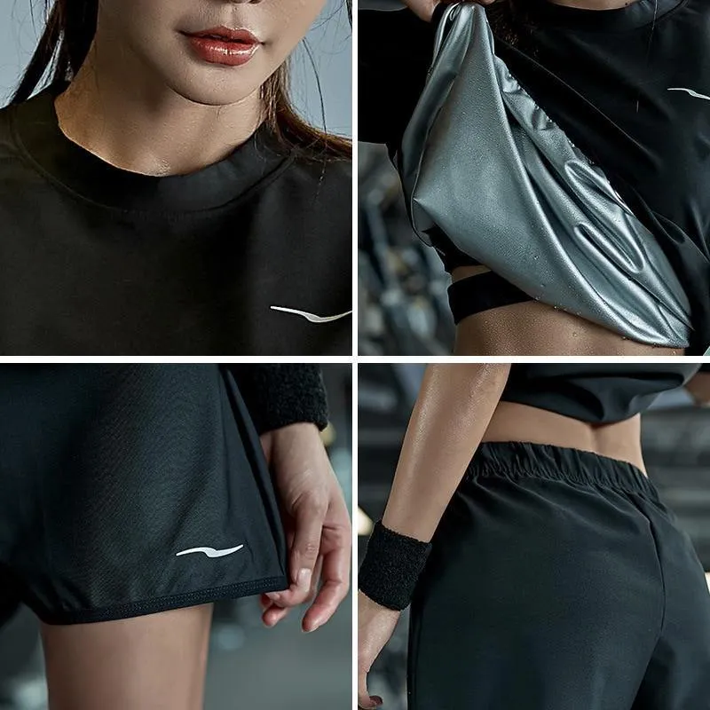 Sauna Sweat Workout T-shirt and Shorts