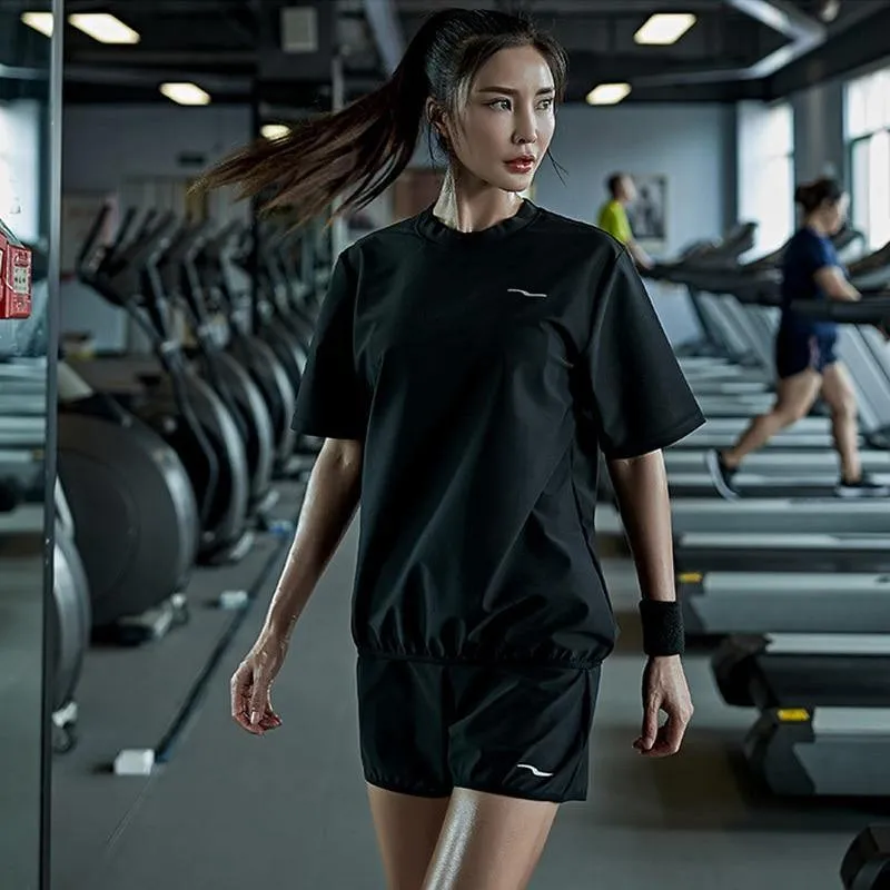 Sauna Sweat Workout T-shirt and Shorts