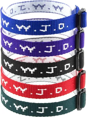 SHAMZBEST 50 WWJD Bracelets - What Would Jesus Do Woven Wristbands Per Pack - Religious Christian (Black)