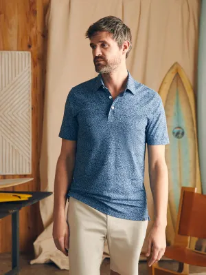 Short Sleeve Movement Pique Polo - Horizon Blue Frond Print
