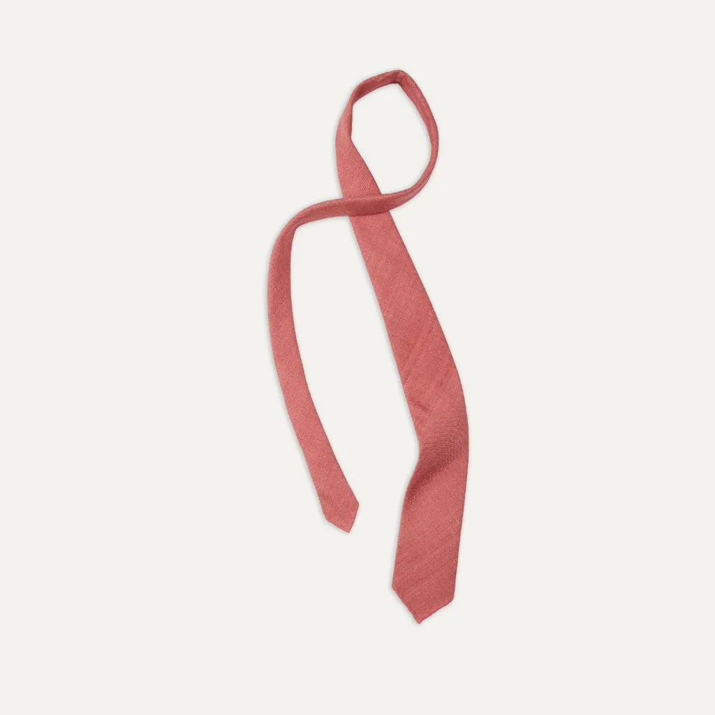 Silk Tussah Handrolled Tie; Salmon