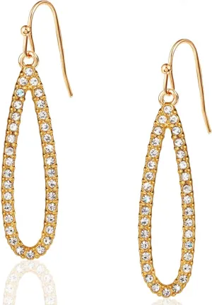 Simulated Diamond Teardrop Dangle Earrings for Women - Cubic Zirconia Crystal Long Dangling Earrings - Hypoallergenic and Safe for Sensitive Ears