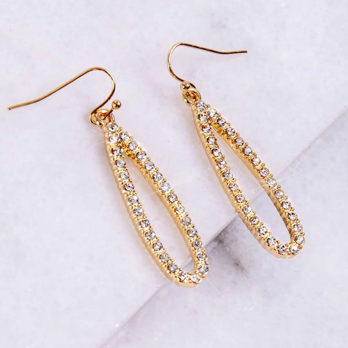 Simulated Diamond Teardrop Dangle Earrings for Women - Cubic Zirconia Crystal Long Dangling Earrings - Hypoallergenic and Safe for Sensitive Ears