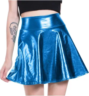 Skirt for Women Latex Mini Short Track Athletic Skater Formal Dance Cosplay Flare Wide Leg Skirt Women 2025