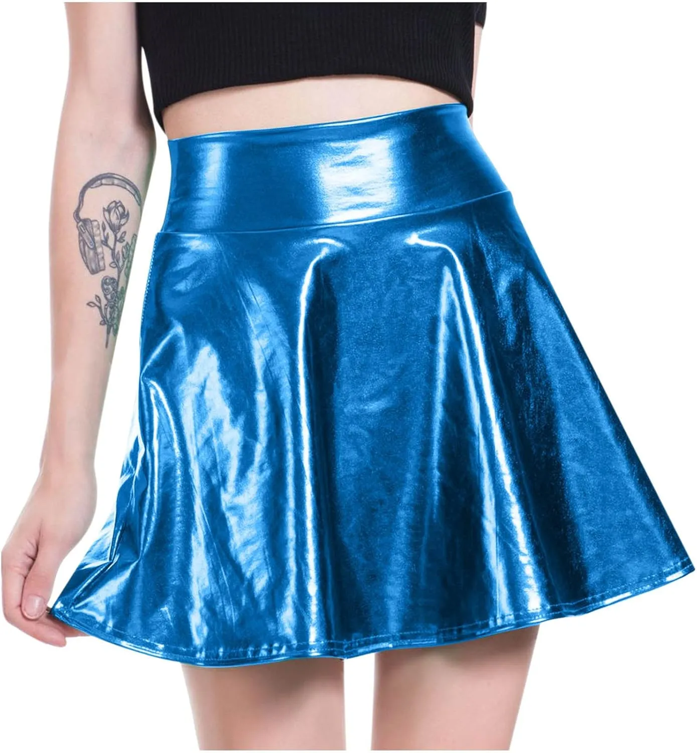 Skirt for Women Latex Mini Short Track Athletic Skater Formal Dance Cosplay Flare Wide Leg Skirt Women 2025