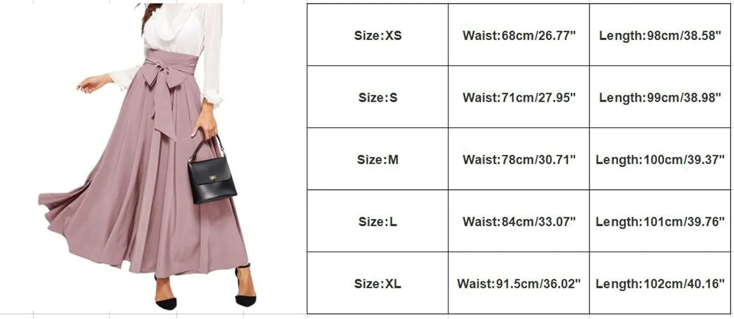 Skirts Black Women Bubble Long Skirt Y2k Flowy Swing a Line Maxi Skirt Cute Ruffle Pleated Midi Skirt