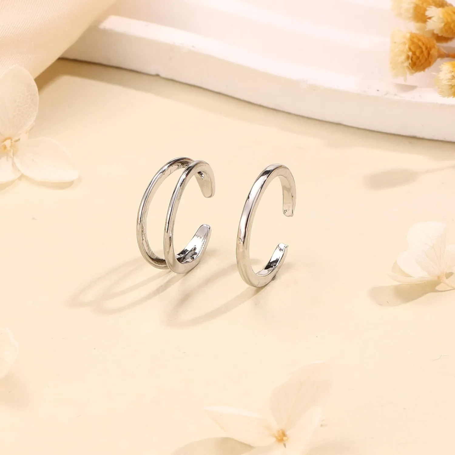SONNYX Toe Rings for Women 14K Gold Silver Toe Ring Non Tarnish Adjustable Simple Open Band Toe Rings Summer Beach Foot Jewelry for Women