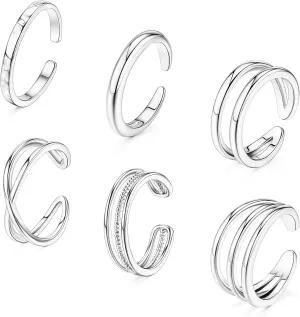 SONNYX Toe Rings for Women 14K Gold Silver Toe Ring Non Tarnish Adjustable Simple Open Band Toe Rings Summer Beach Foot Jewelry for Women